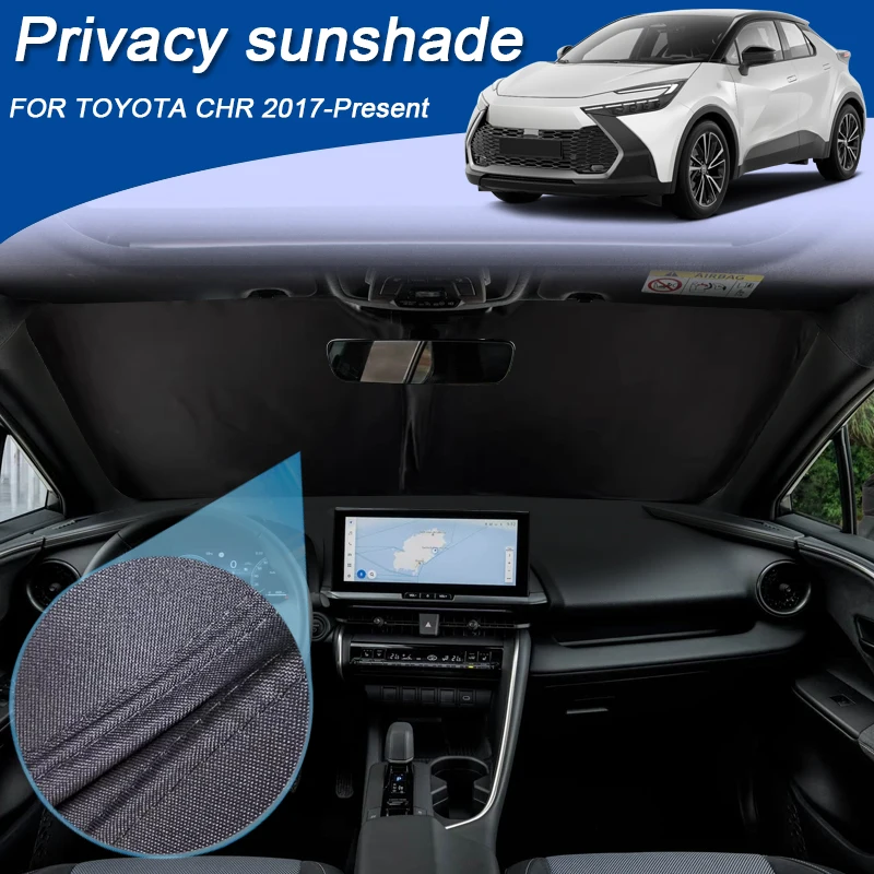 

Автомобильный черный солнцезащитный козырек для окон для Toyota CHR 2017-настоящее время, автоматическая защита от УФ-лучей, теплоизоляция, защитная крышка, аксессуары для интерьера