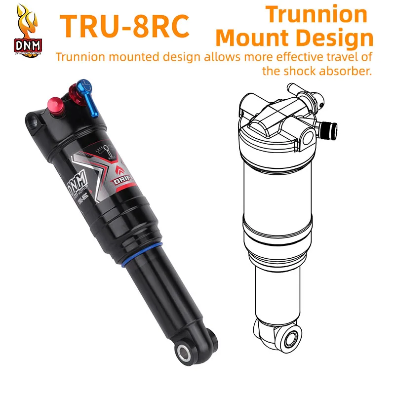 DNM TRU-8RC Shock Absorber Bicycle Trunnion Shock Absorber Pneumatic Rear Guts Three Stage Lockout Damping Adjustment