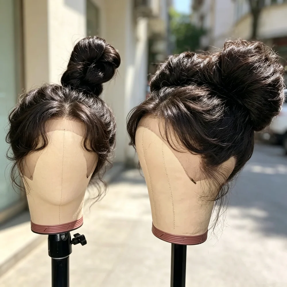 Parrucca con frontale in pizzo 360 Smilegirl, parrucche con frontale in pizzo HD a onde naturali, parrucche in capelli umani per donne di colore, densità 260, parrucche senza colla, possibilità di