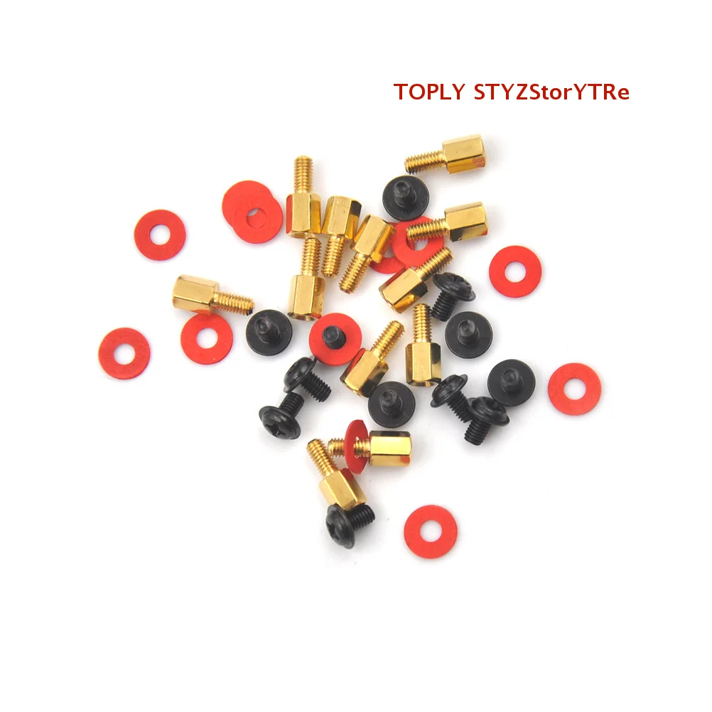 12pcs Computer PC Case Motherboard Riser Screws Insulation Washers For Case Fans 6.5mm Brass Standoff 6-32-M3
