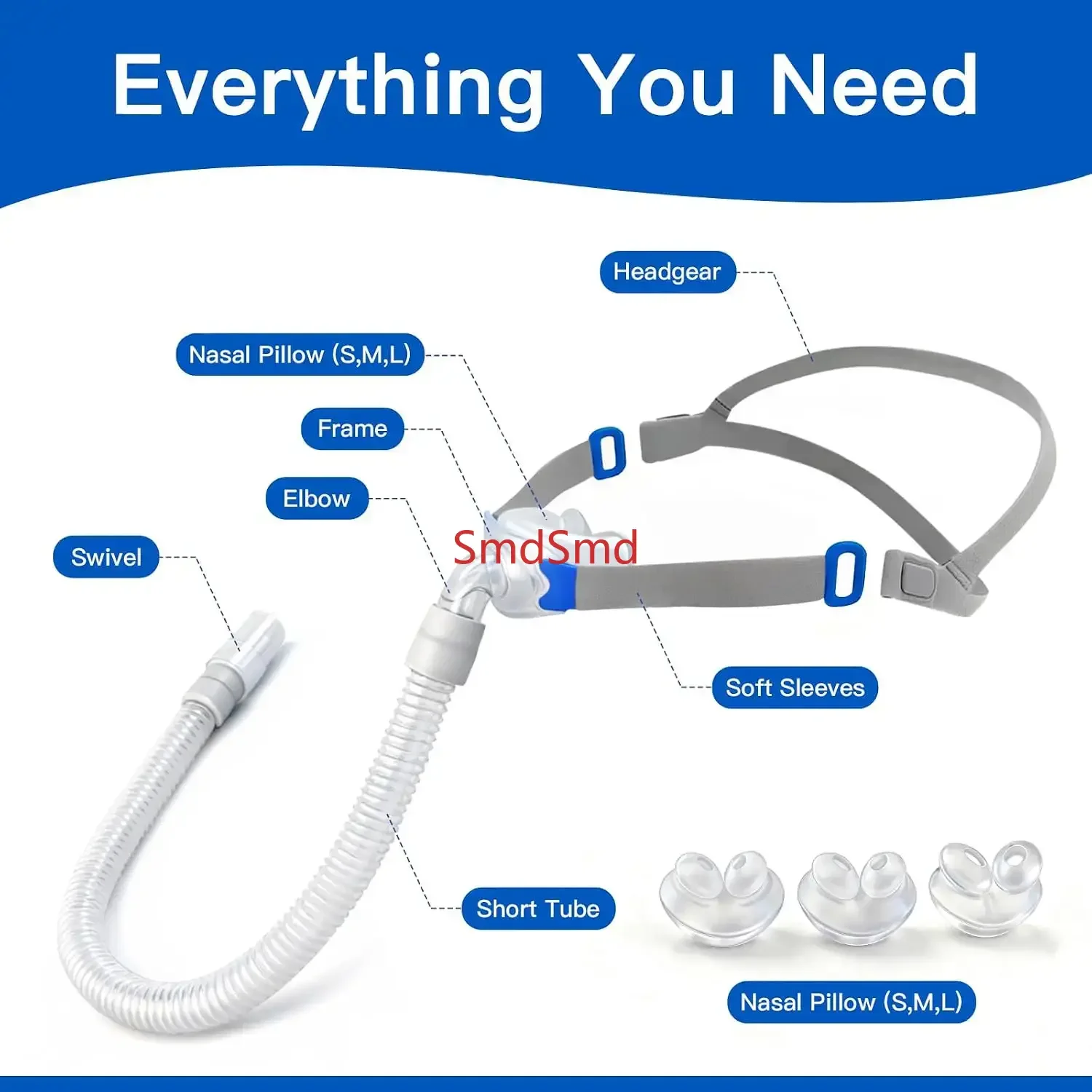 Nasal Pillow  CPAP Mask - NASAL Full Set Fits ResMed Airfit P10, Philips and Most CPAP Devices
