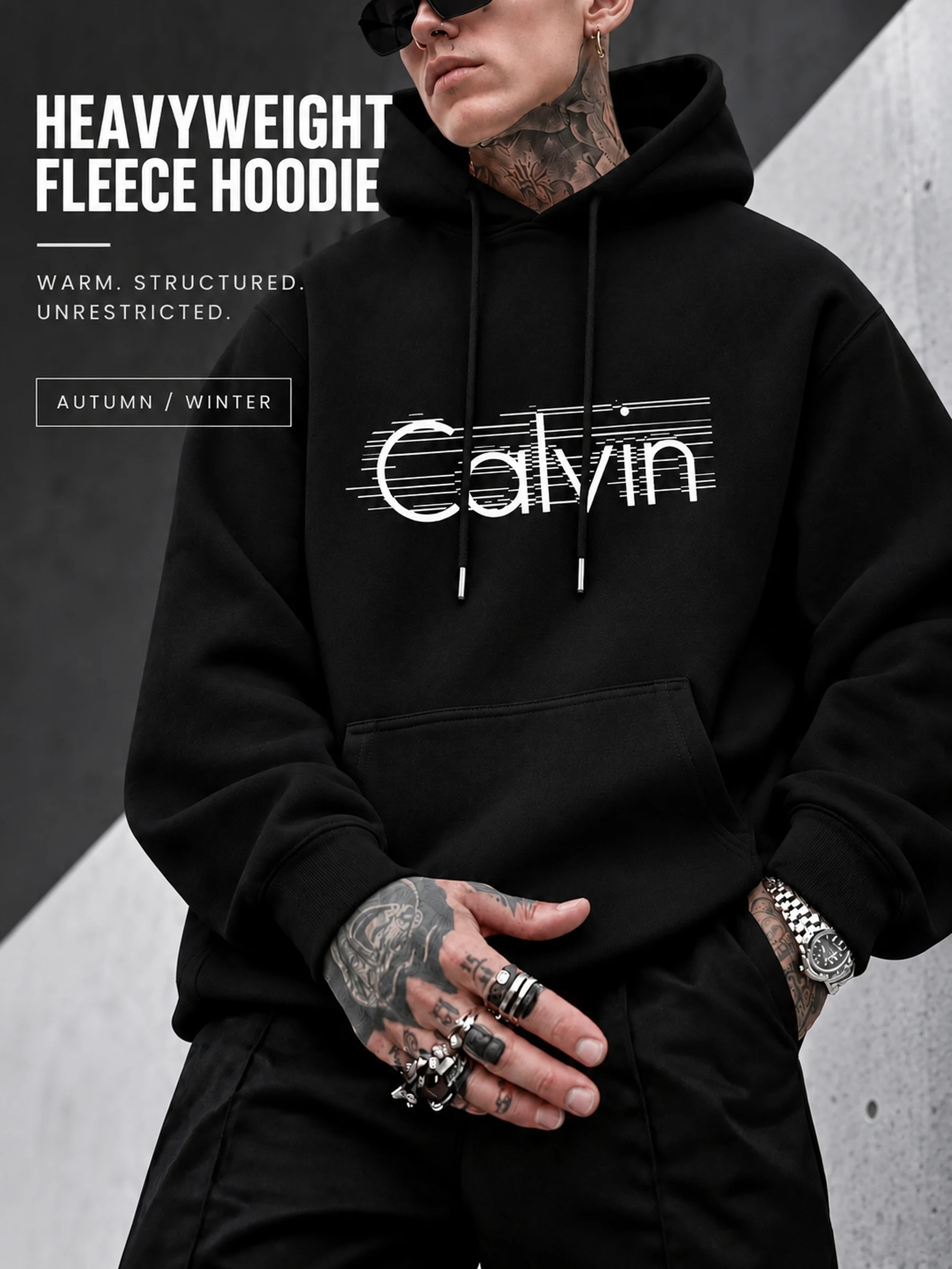 Men's Halloween Text Graphic Pullover Hoodie Sweatshirt Streetwear Autumn Winter Casual Front Pocket Drawstring