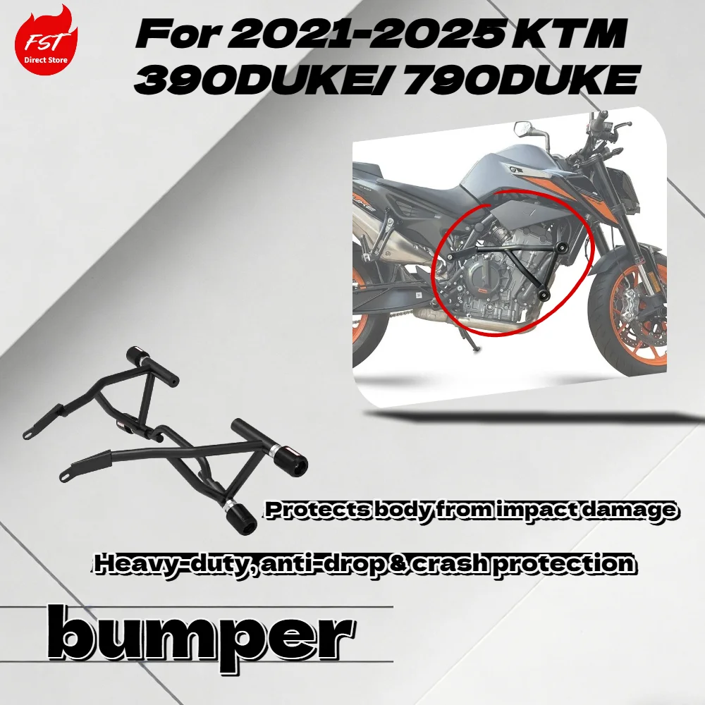 

For KTM 790 890 390 Duke 2021-2025 Sturdy protective crash bar anti fall racing bumper body safeguard refit accessories