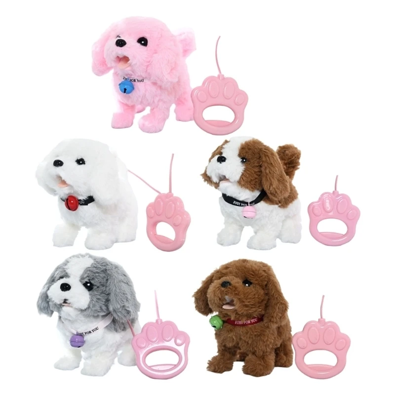 어린이 역할극 및 손 눈 조정 개발을 위해 노래하는 꼬리가 있는 대화형 전기 봉제 개 장난감 15UB