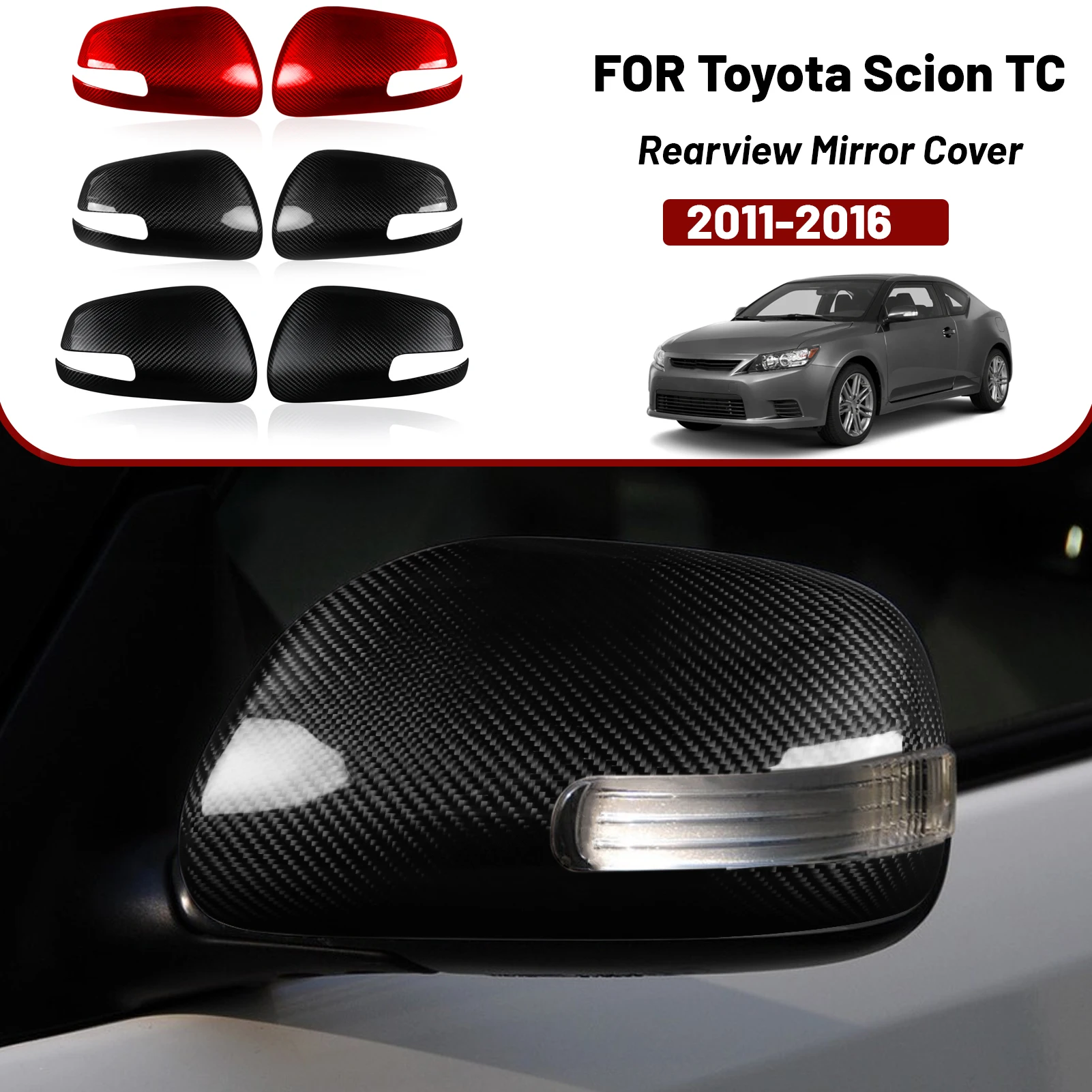 For Toyota Scion TC 2011 2012 2013 2014 2015 2016 Carbon Fiber Rearview Mirror Car Exterior Modification Trim Accessories ﻿