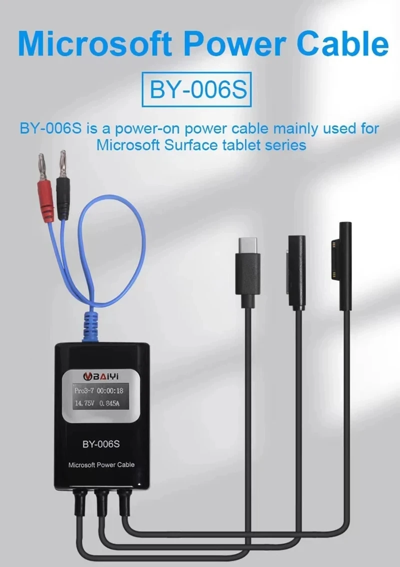 Microsoft power cord tool,  used on the main board, which is good for Surface laptop series,  used to detect test cable, by-006s