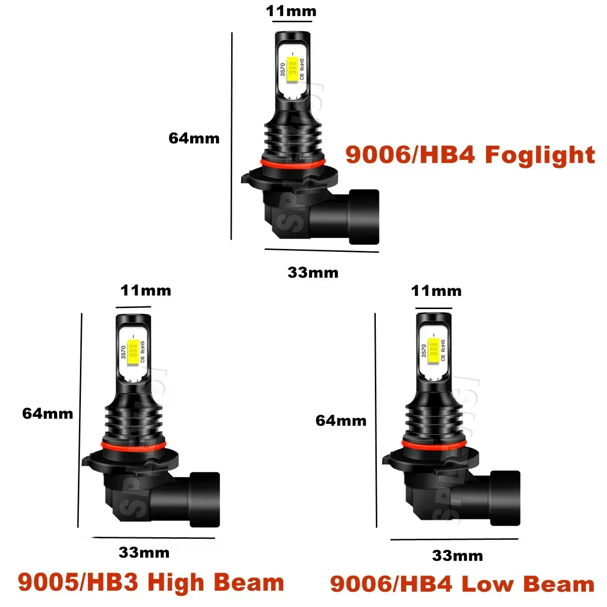 9005 9006 Led المصباح عالية منخفضة شعاع 9006 Foglight-6000K زينون الأبيض الطريق القانوني لتويوتا هايلاندر 2004 2005 2006 2007