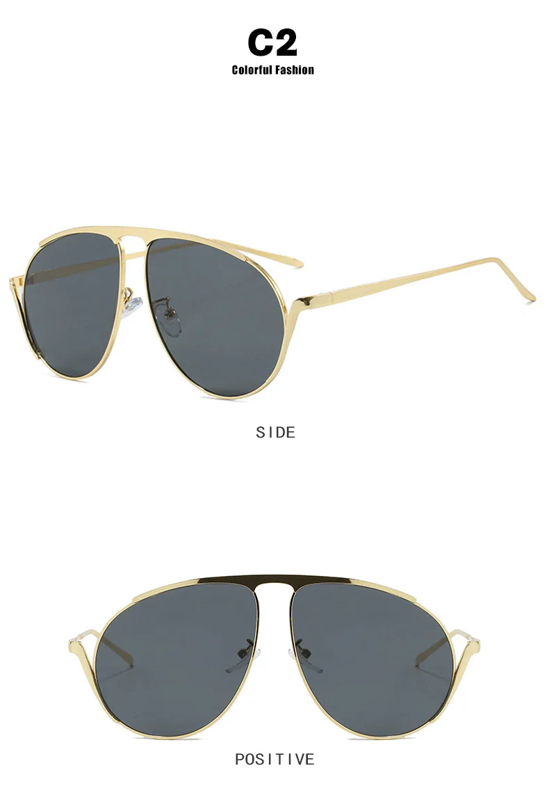 Neue Retro Hohe Qualität Runde Sonnenbrille Für Frauen Männer Mode Weibliche Luxus Übergroßen Sonnenbrille Shades UV400 Brillen – Detail 8