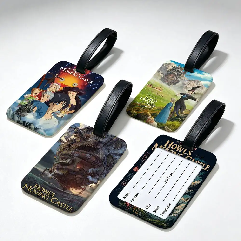 Moive H-Howls M-Moving C-Castle PVC Baggage Identification Tag Anti lost Information Card Holder Travel Suitcase Name Tag