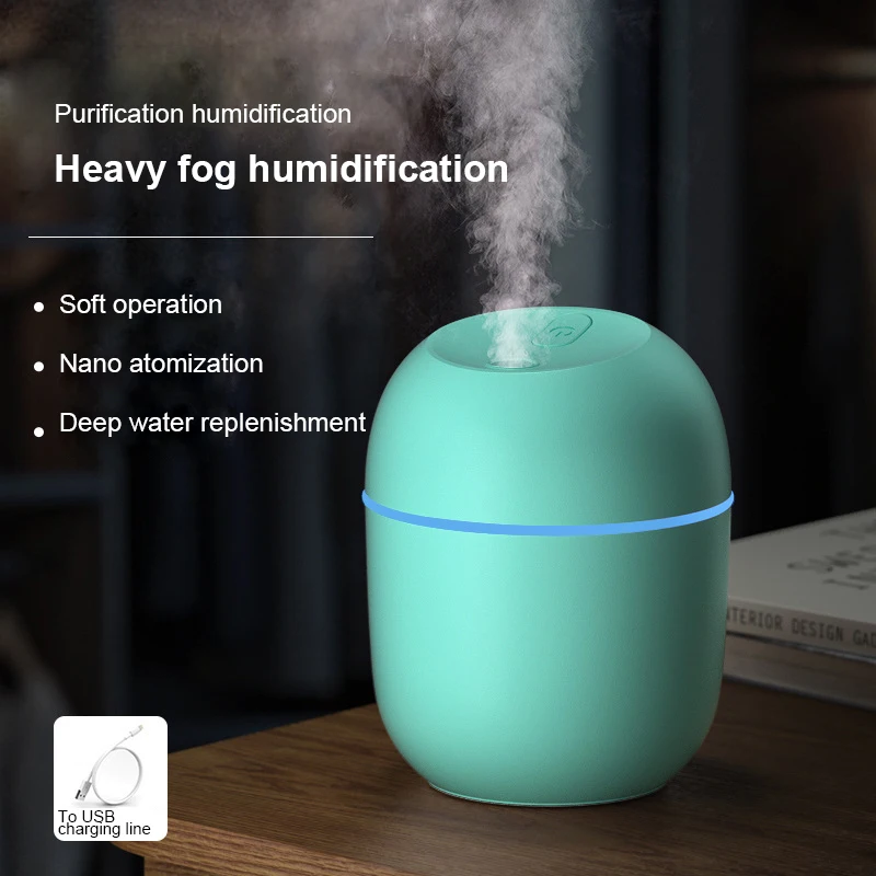 Humidificador de aire portátil con USB, difusor de aceites esenciales con lámpara LED romántica, vaporizador grande para coche, máquina de aromaterapia, 200ML