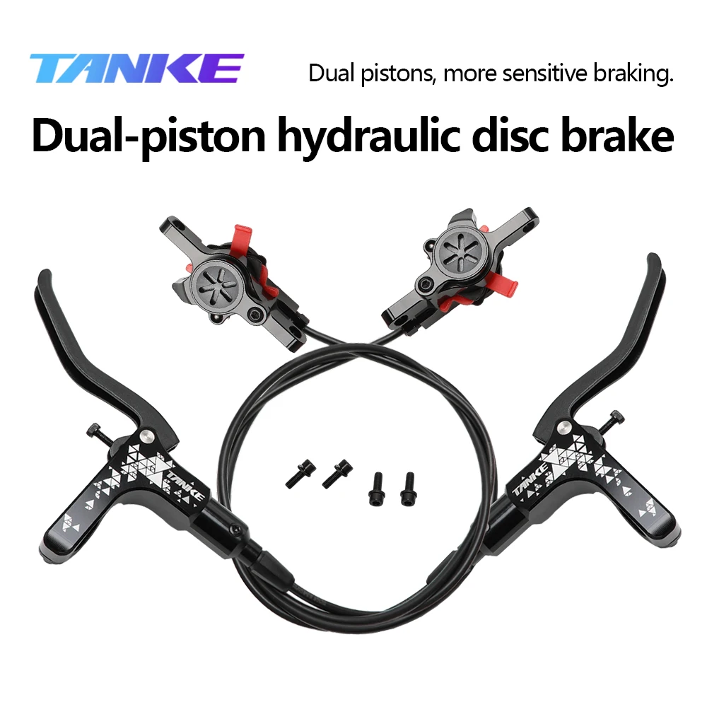 AliExpress TANKE MTB Hydraulic Disc Brake Set 160mm Rotors Oil Calliper Plate Mountain Bicycle Clamp Handle Bike Double piston oil brake