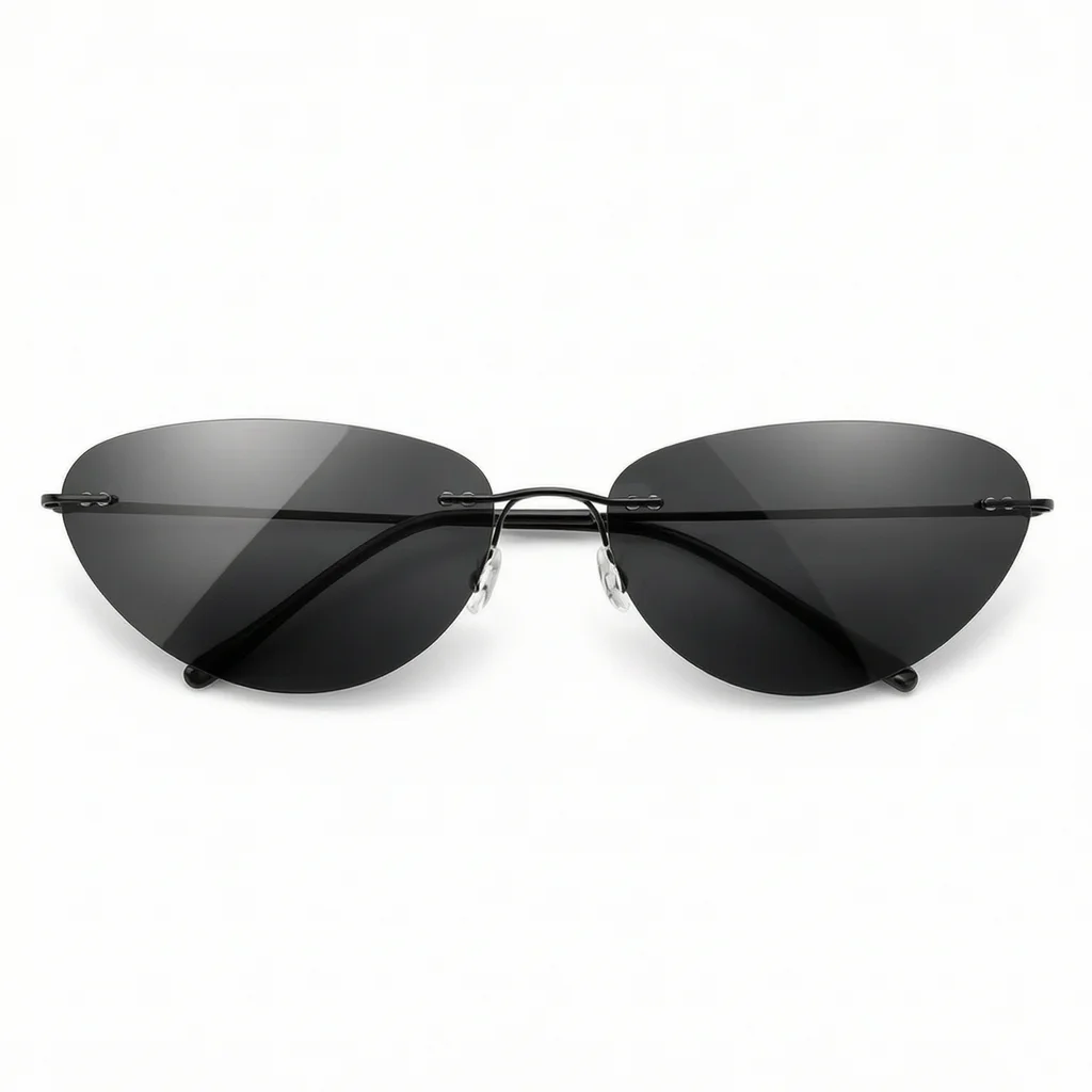 Sunglasses Ultralight Titanium Rimless Polarized for Men UV Protection Driving Fishing Outdoor Sports Cosplay