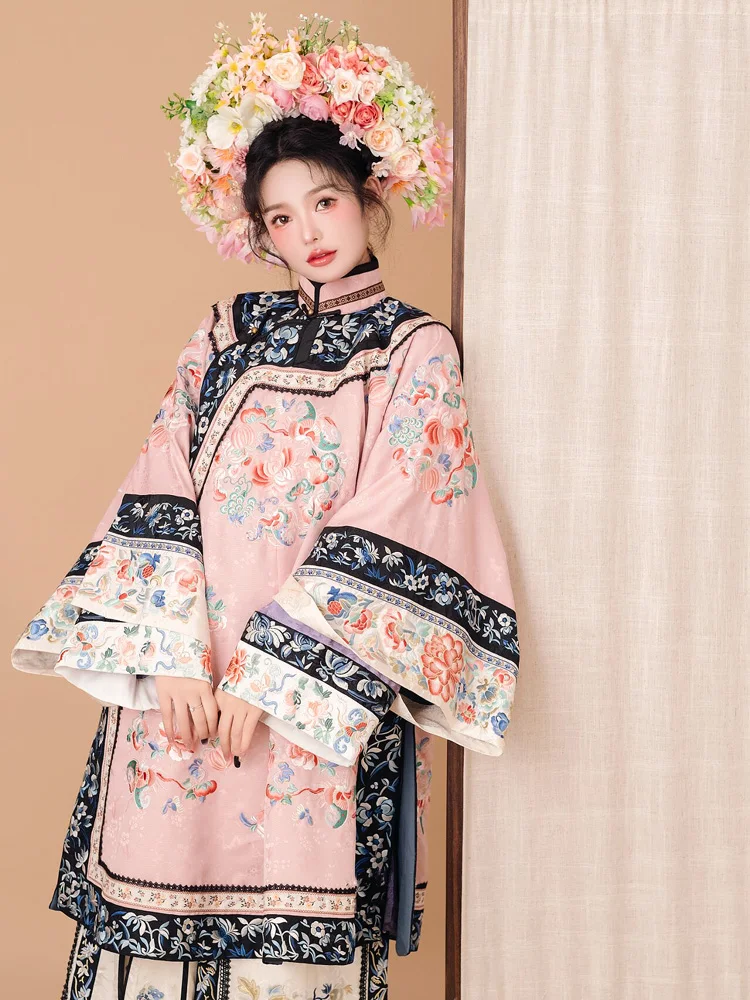 Xunpu Women's Wearing Flower Clothing Finished Headdress Horse-Face Skirt Full Set han Chinese Style Costume Ethnic Photography