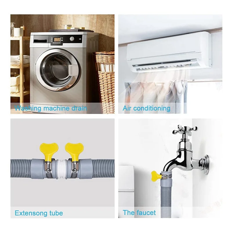 FZFZ 3X Набор удлинителей сливного шланга Универсальный шланг для стиральной машины длиной 10 футов, включает в себя кронштейн, соединитель для шланга, хомуты для сливных шлангов
