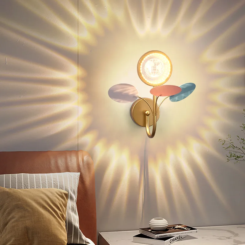 Новый скандинавский фон для гостиной, настенный светильник, креативный прикроватный светильник для спальни, роскошный простой светодиодный светильник для кабинета, входа