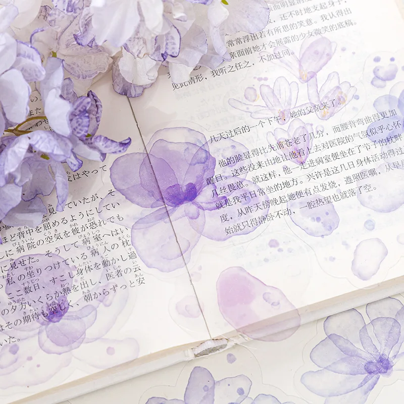20pcs Kawaii Stationery Stickers Flower Shadow Catching Dreams Junk Journal Planner Decorative Sticker Scrapbooking
