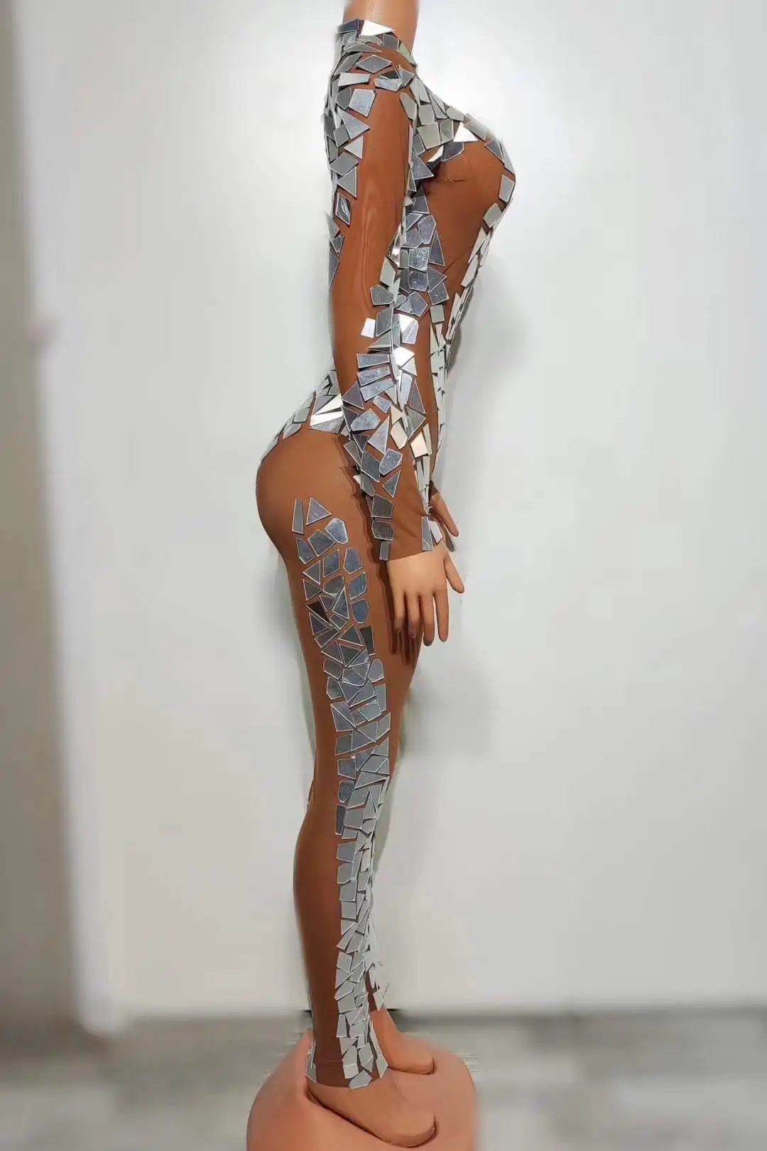 Monos con purpurina y lentejuelas para mujer, traje de baile para Club nocturno, trajes de cuerpo elásticos