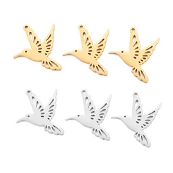 10pcs/lot Animal Bird Charms Hummingbird Pendants Stainless Steel Charms For Jewelry Making Supplies DIY Accessories