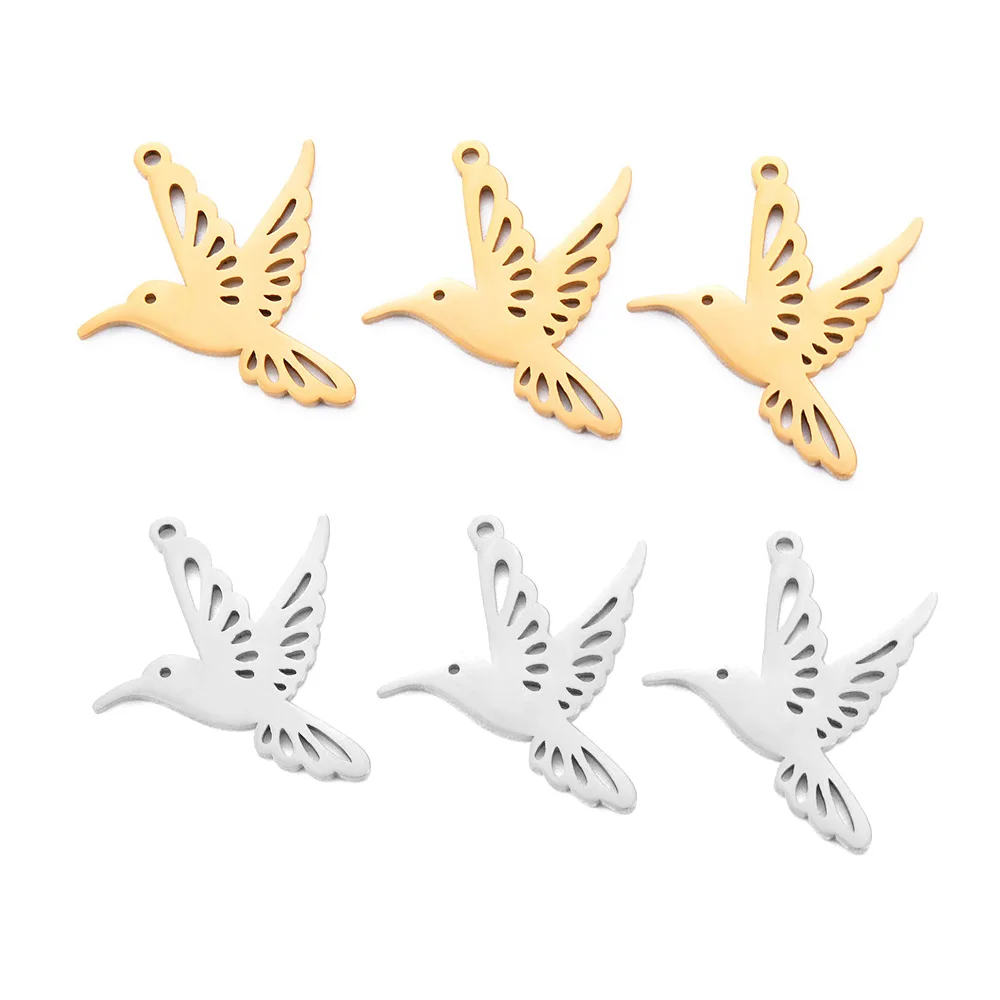 10 sztuk/partia zwierząt ptak Charms Hummingbird wisiorki Charms ze stali nierdzewnej na materiały do ​​wyrobu biżuterii DIY akcesoria