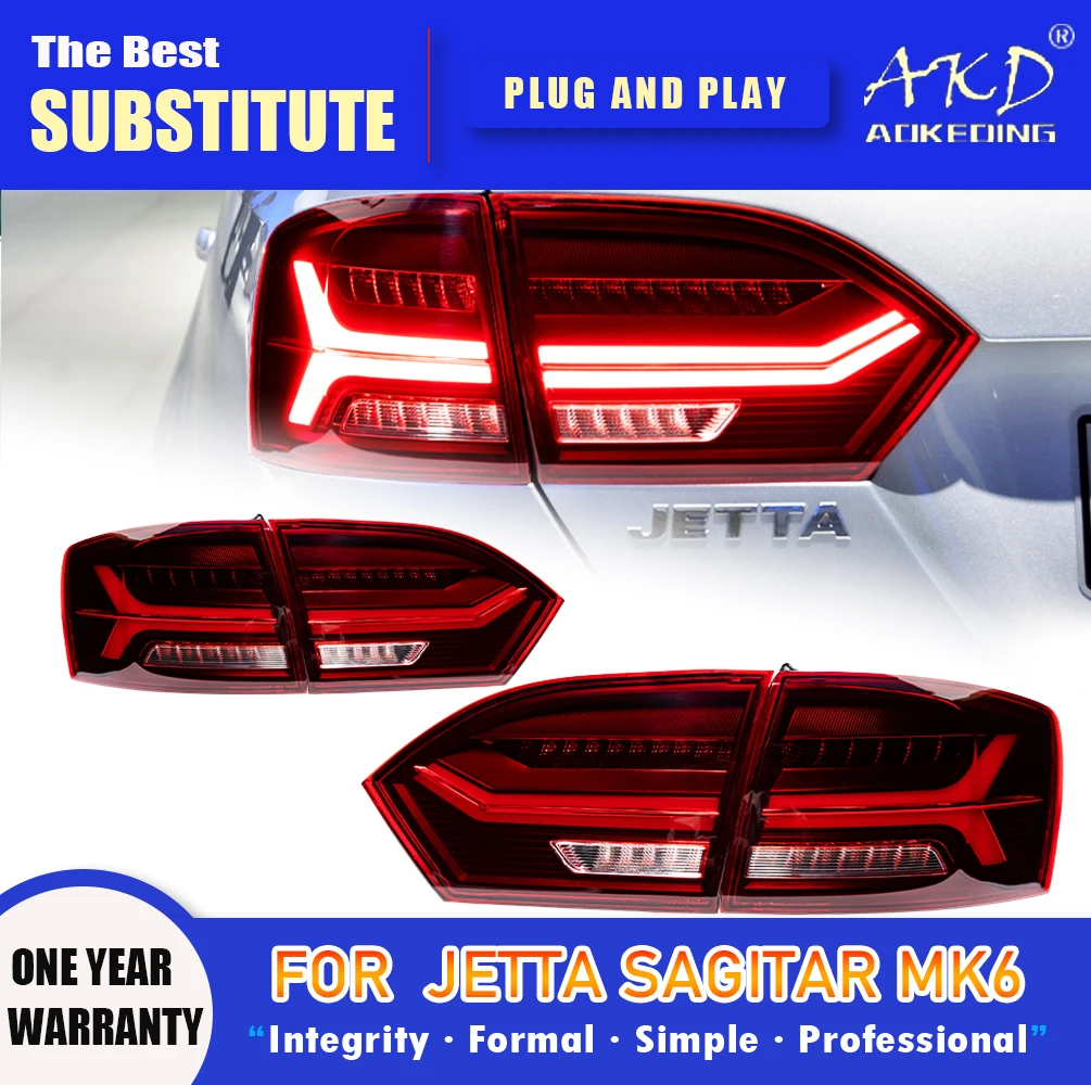 

AKD Tail Lamp for VW Jetta Sagitar MK6 LED Light 2011-2014 MK6 Rear Fog Brake Turn Signal Automotive Accessories