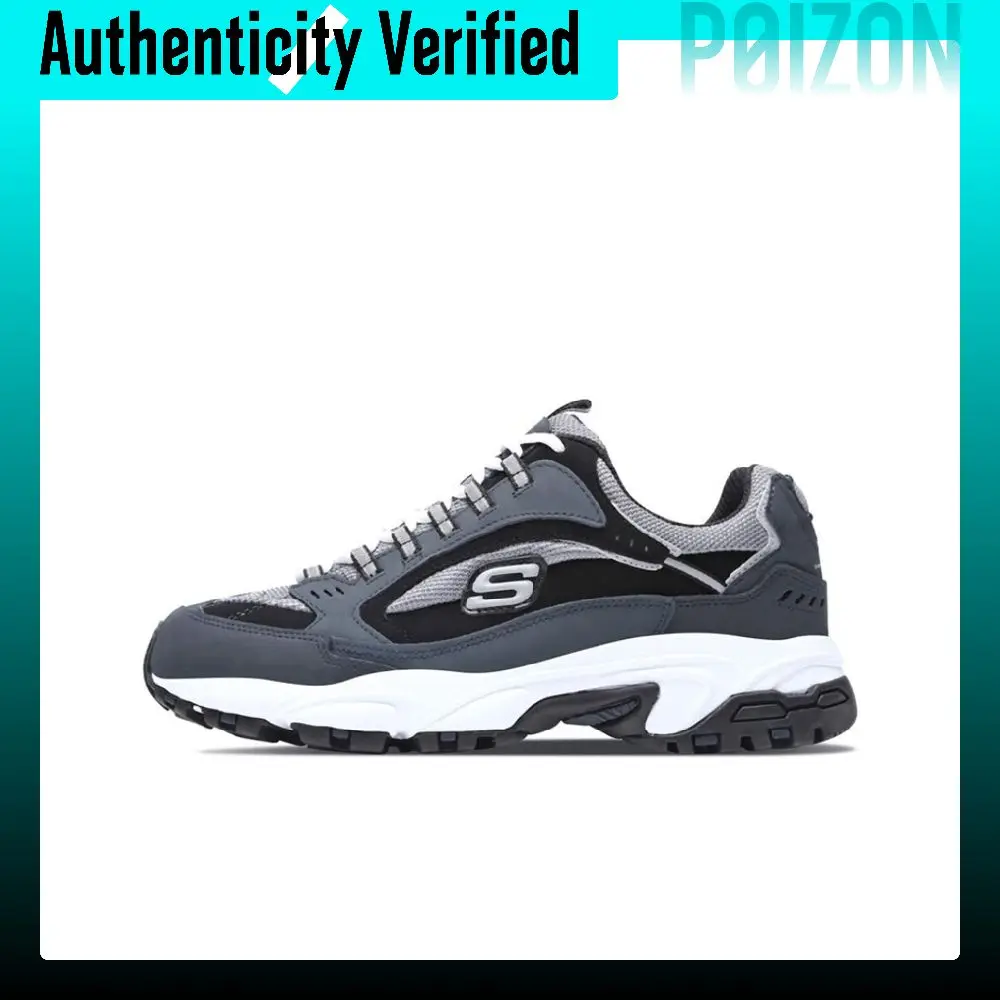 Skechers Stamina Mesh, Textile Cushioning Abrasion Resistant Breathable Low top Chunky Sneakers Men's Black 51286-NVBK