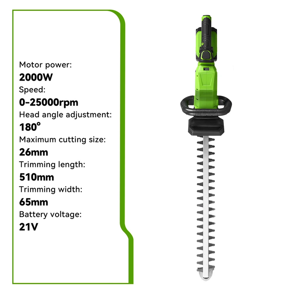 ONEGREEN 2000W 25000RPM Elektrische Heckenschere Kabellose Handgeführte Garten-Trimm- und Pflanzenschneidemaschine für Makita 18V Akku – Detail 4