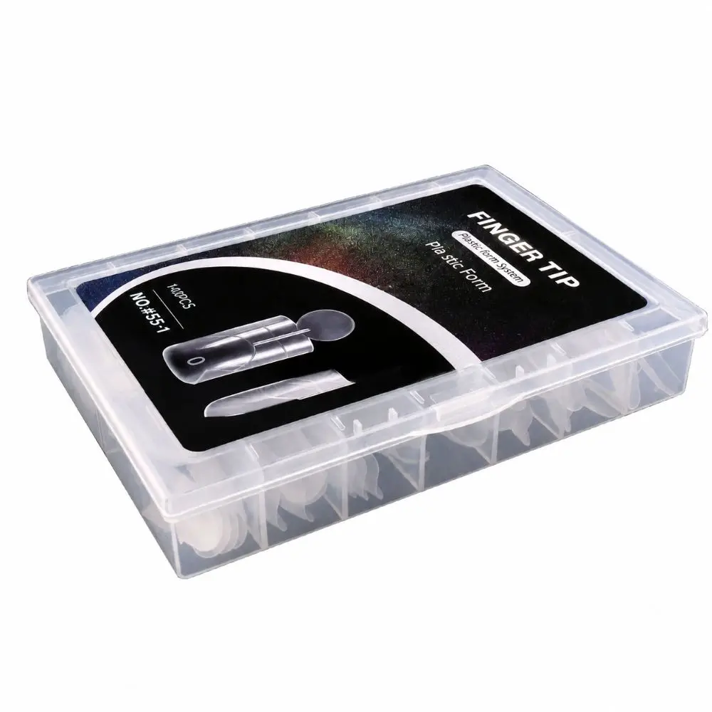 14 Sizes French Nail Dual Forms with Inner French Line Quick Extension Acrylic Nail Art Mold Disposable