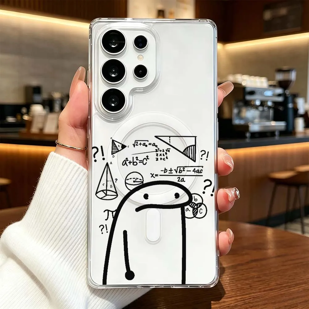 Funny Stickman Art Phone Case For Samsung Galaxy S26 S25 S24 S23 S22 Ultra FE Plus A56 Transparent Magnetic Cover