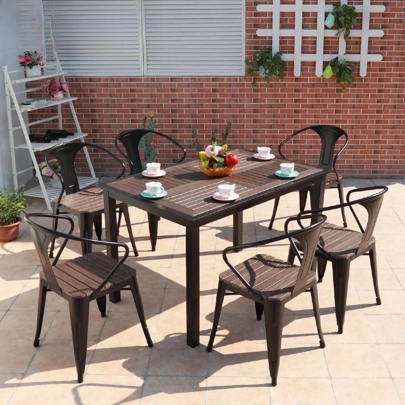 

Outdoor table and chair combination furniture courtyard leisure garden tea table waterproof and sunscreen dining table