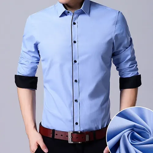 Imagen 2 del producto 11XL 10XL 9XL Super tamaño nueva camisa de negocios ajustada para hombres otoño manga larga casual patchwork sin hierro camisa de vestir social