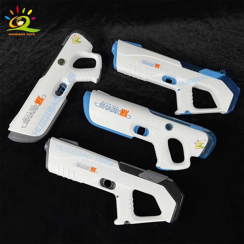 Pistolet na wodę HUIQIBAO, automatyczny, elektryczny, zabawka wodna, dla dzieci, dorosłych, na lato, basen, imprezę, gra z wiaderkiem na plaży.