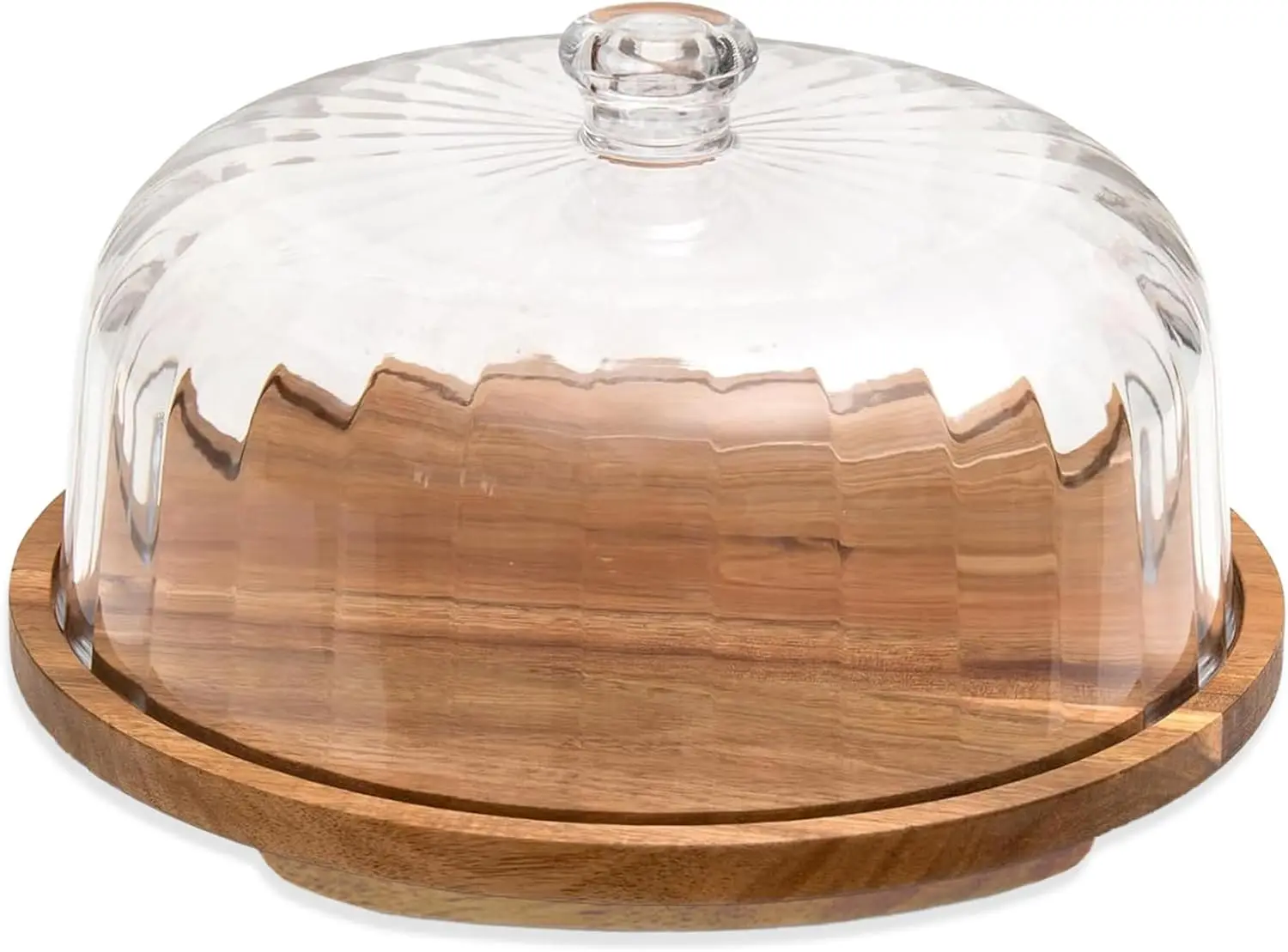 

Вращающаяся деревянная подставка для торта с купольной крышкой, 12 дюймов, для вечеринок и подарков для выпечки