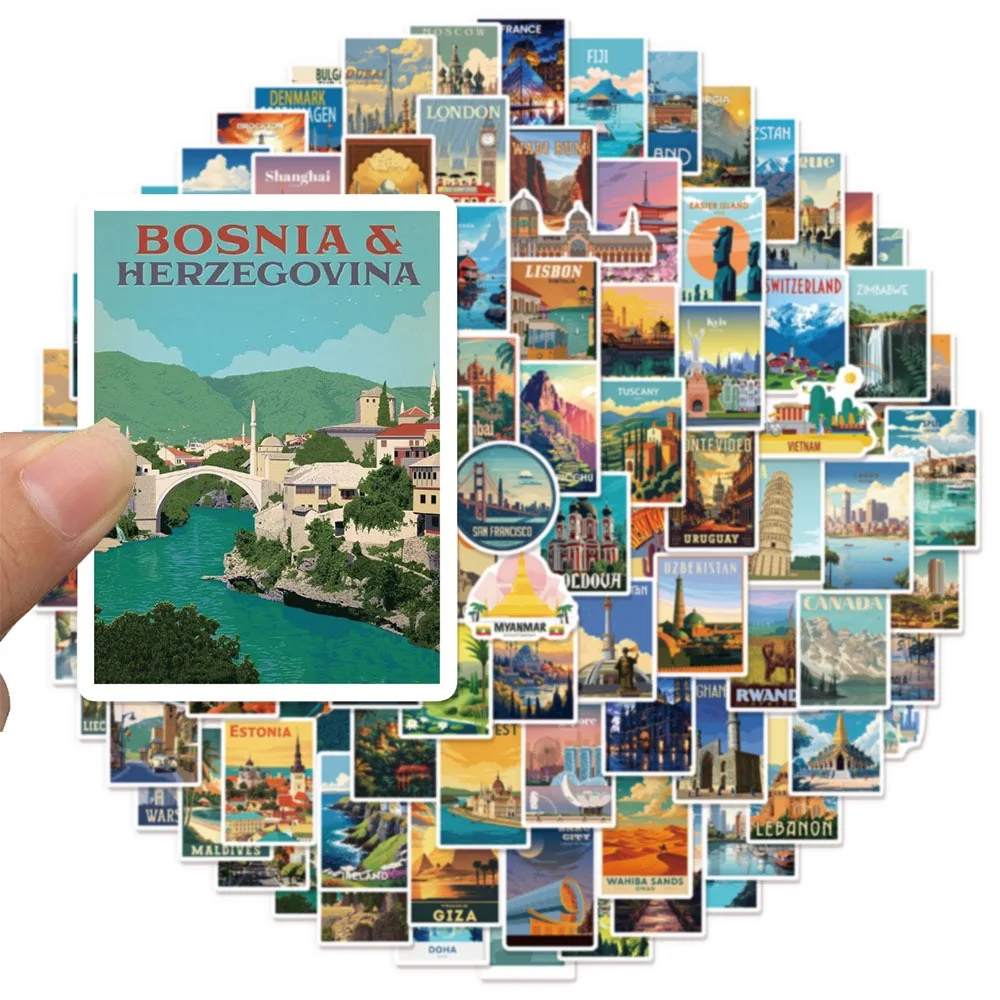 10/50/100PCS Mix Country USA National Park Travel Stickers Nature Landscape Graffiti Decals Waterproof Laptop Phone Car Sticker