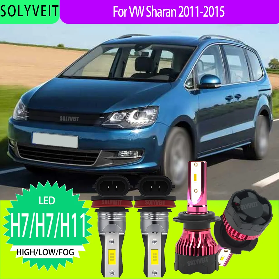 

LED Headlight High Low Beam Foglight Conversion Kit Waterproof Car Lights Bulb H7/499/H11 For VW Sharan 2011 2012 2013 2014 2015