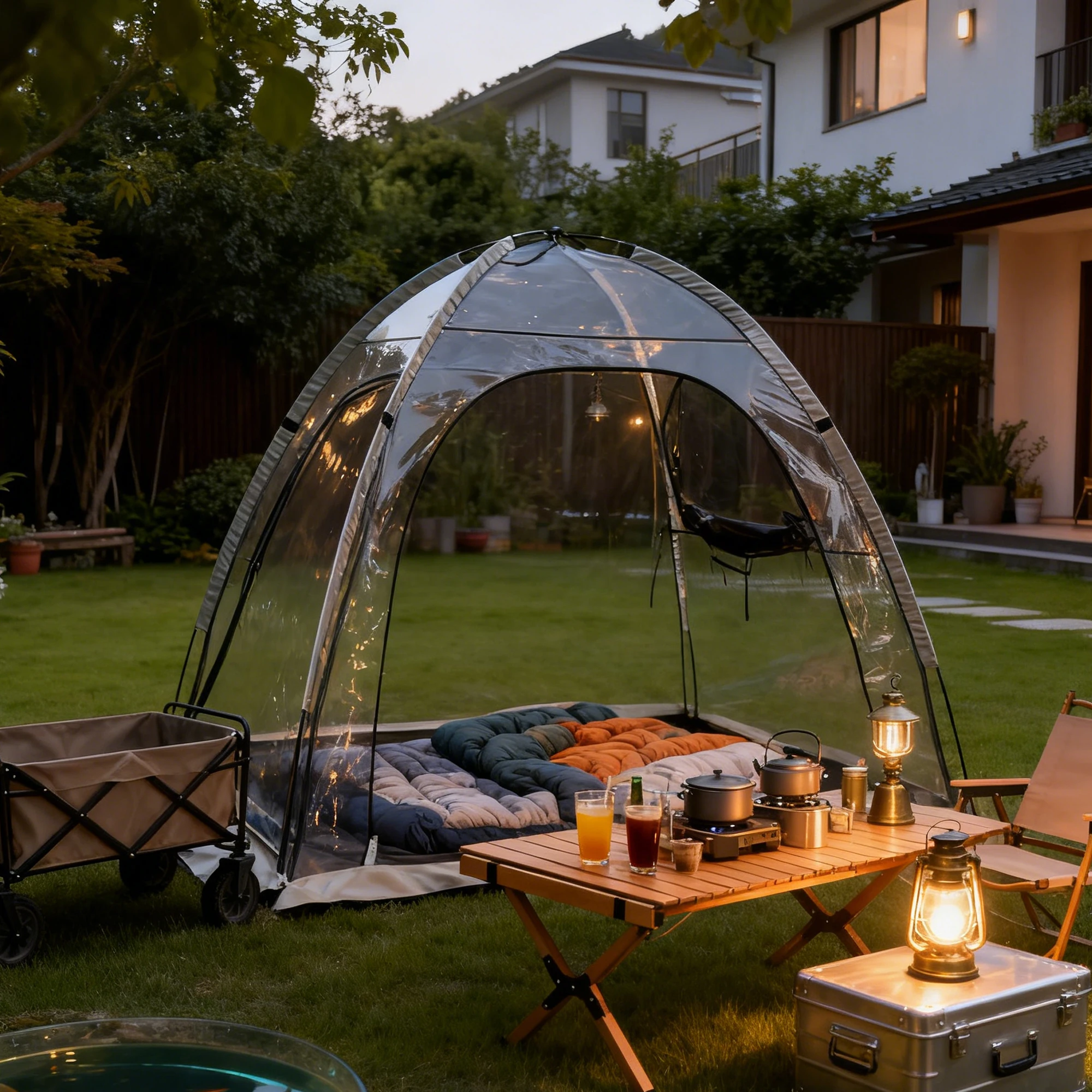 خيمة رياضية شفافة مقاومة للطقس والتخييم في الهواء الطلق والنزهات والحديقة الدافئة للشتاء تحافظ على خيمة للرياضة والتخييم