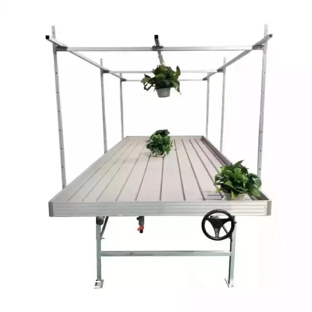 

4*8ft Customized Hydroponic Growing Ebb and Flow Trays Multilayer Rolling Bench Shelves Vertical Grow Table Grow Racks