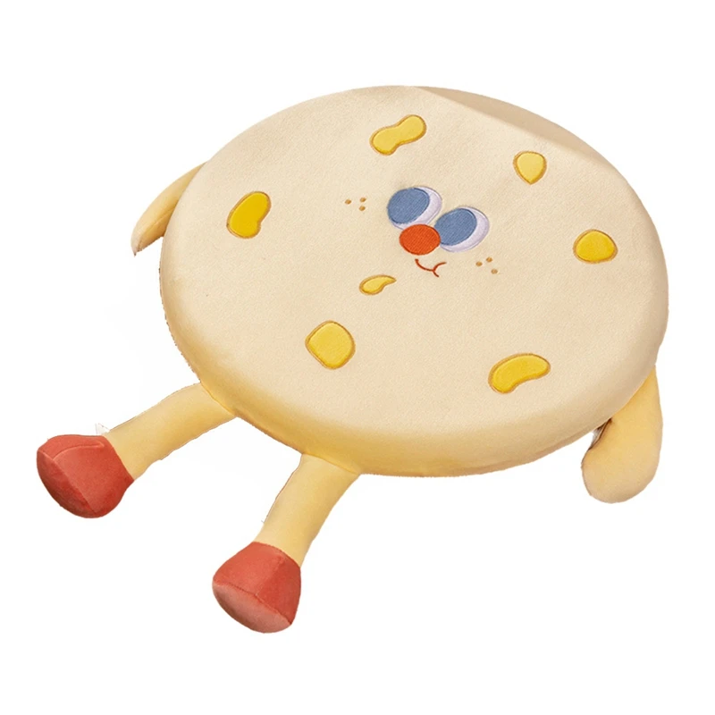 Biscuit Pillow Round Biscuit Plush Toy Realistic Food Snack Seat Cushion Plush Toy Prop Gift