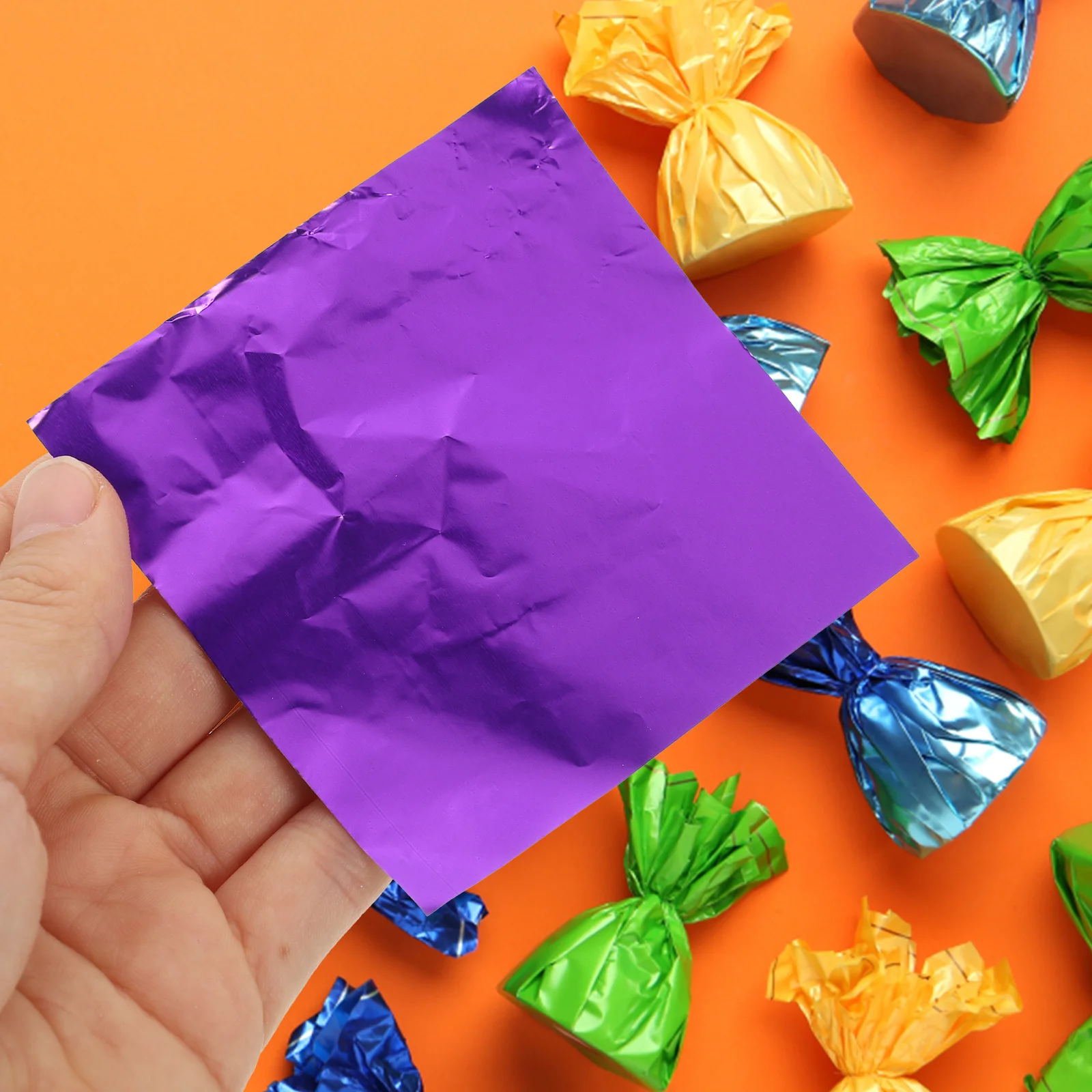 

200pcs Colorful Tin Packaging Wrappers Candy Foil Paper for Chocolate Sweets DIY Crafts Home Party Use Aluminium Foil Sheets