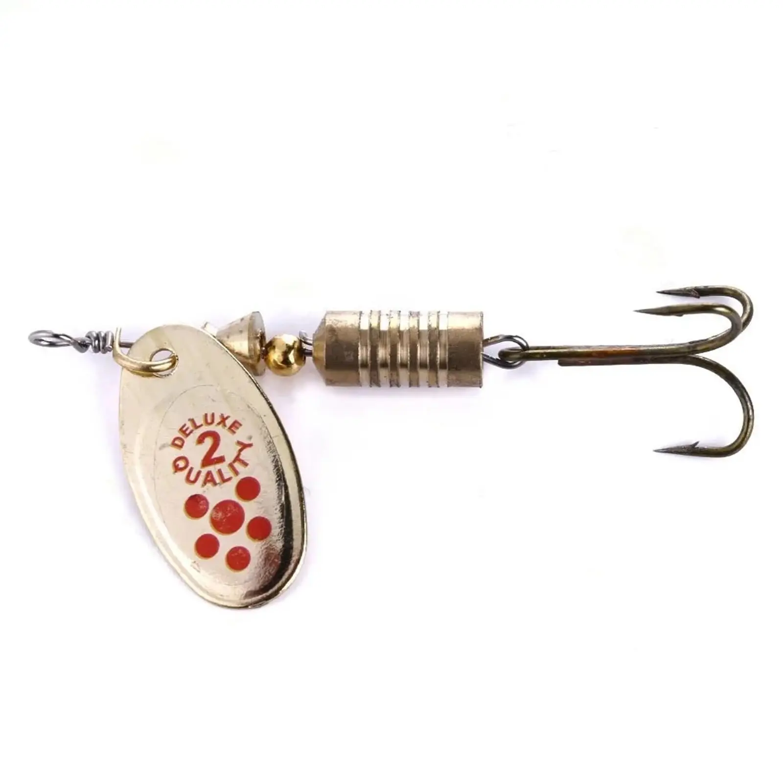 10Pcs Portable Rotating Metal Lure 6.7cm Spoon Shape Bait Trout Fishing Gear view 2