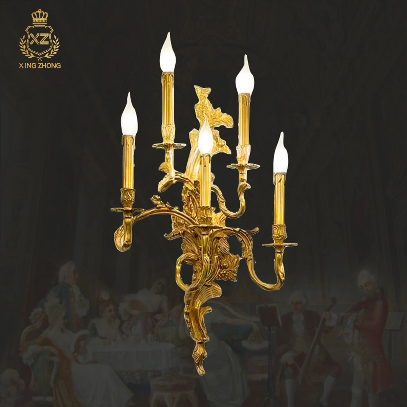 

European Royal Antique Decorative Living Room Dining Room Dewaxed Copper Wall Lamp Foyer Aisle Stairwell Wall Light