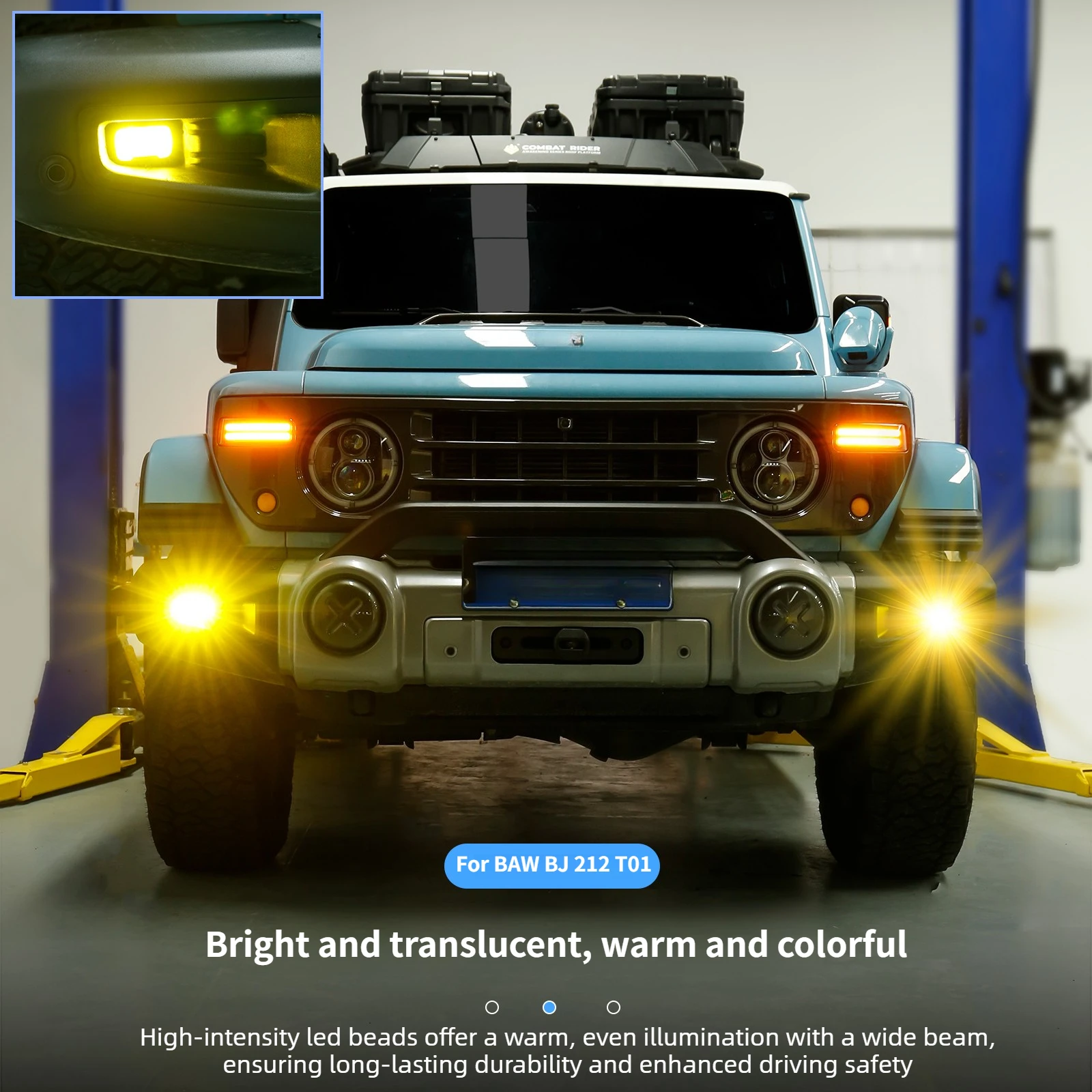 For BAW BJ 212 T01 Changfeng Version Golden Eye Led Fog Lamp Assembly High Bright Remote Control Front Fog Lamp Modification