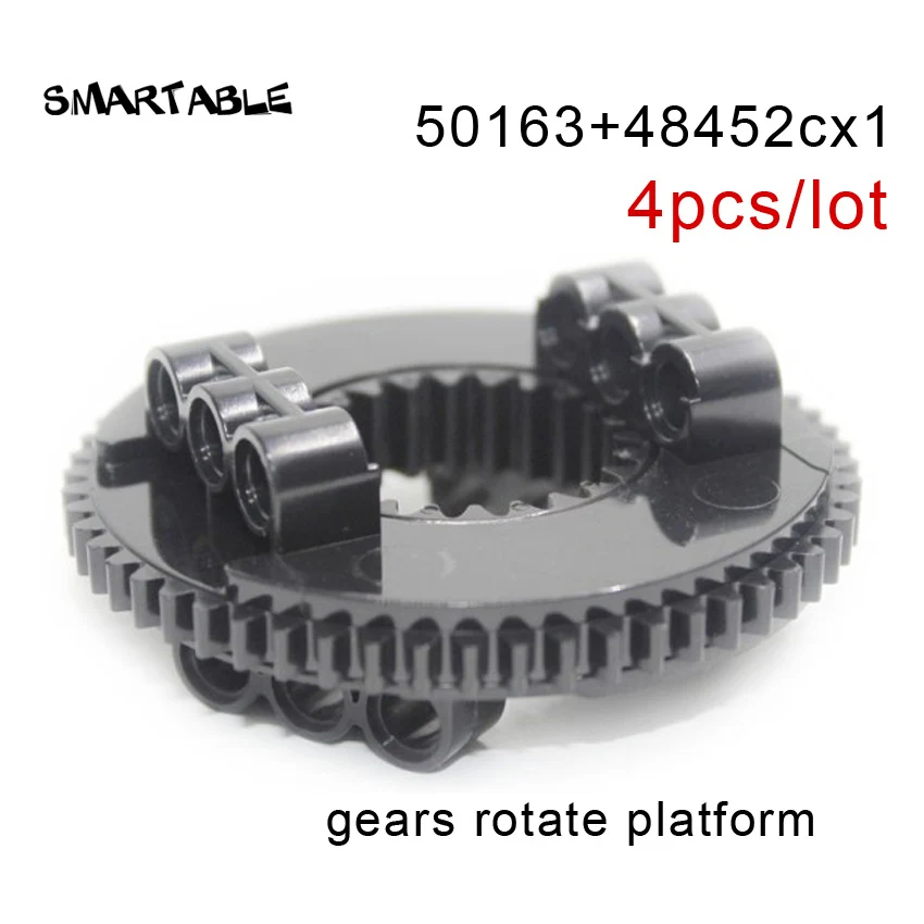 Smartable MOC – support d'engrenages technique/combinaison de crémaillère de vitesses/pièces de plate-forme rotative, blocs de construction, jouets compatibles 99009/99010