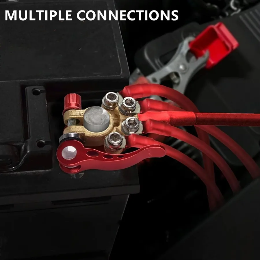 Kit connettori terminali batteria con detergente, capicorda, rondelle - per montanti SAE/JIS, set di riparazione auto universale per camion auto