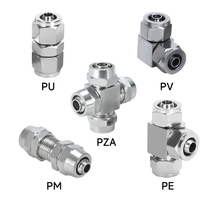 معدن النيكل تصفيح تركيب هوائي PU PE PY PV PM PZA موصل سريع أنبوب الهواء تركيبات سريعة دفع المياه في اقتران خرطوم #1