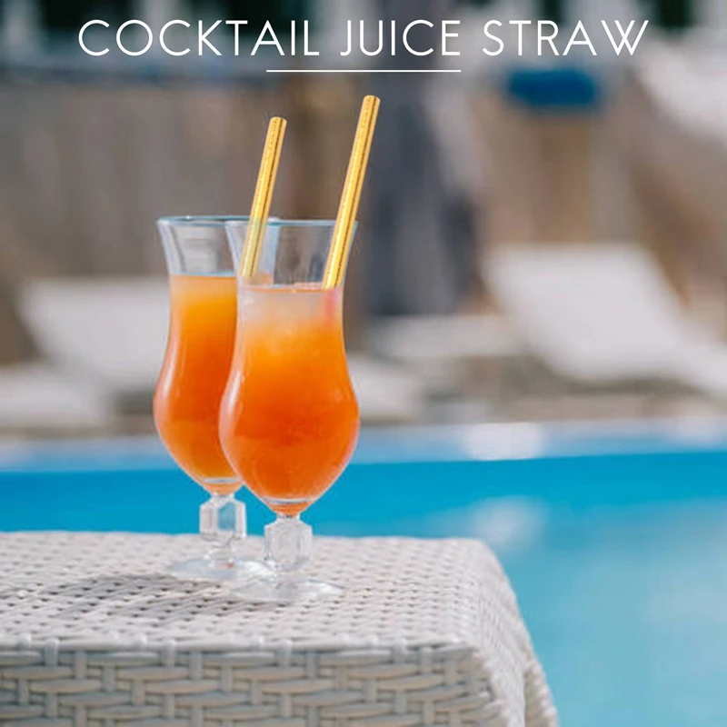 Gold Foil Paper Straws Biodegradable Disposable Party Drinking Straws Pack of 100 Holiday Celebrations