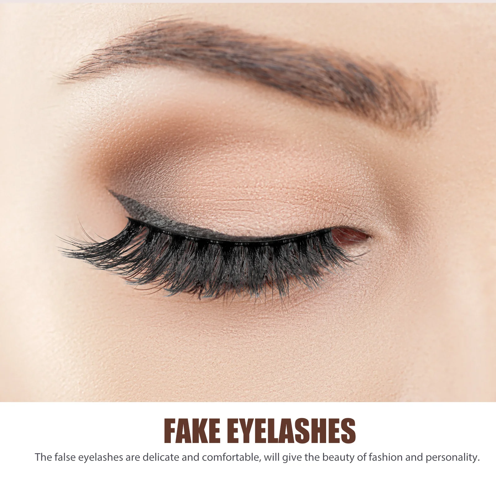 

1 Pair Self-Adhesive Fake Eyelashes Natural Long-Lasting Curved Design For Makeup Party Cosplay Eye Lashes Pack Women Extension
