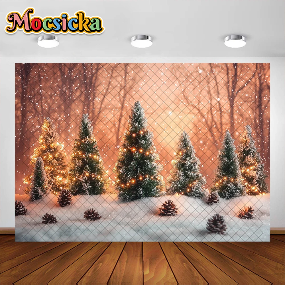 الشتاء عيد الميلاد التصوير خلفية البدائية الغابات العميقة الثلوج الديكور خلفية الاطفال عطلة لوازم الحفلات استوديو الدعائم