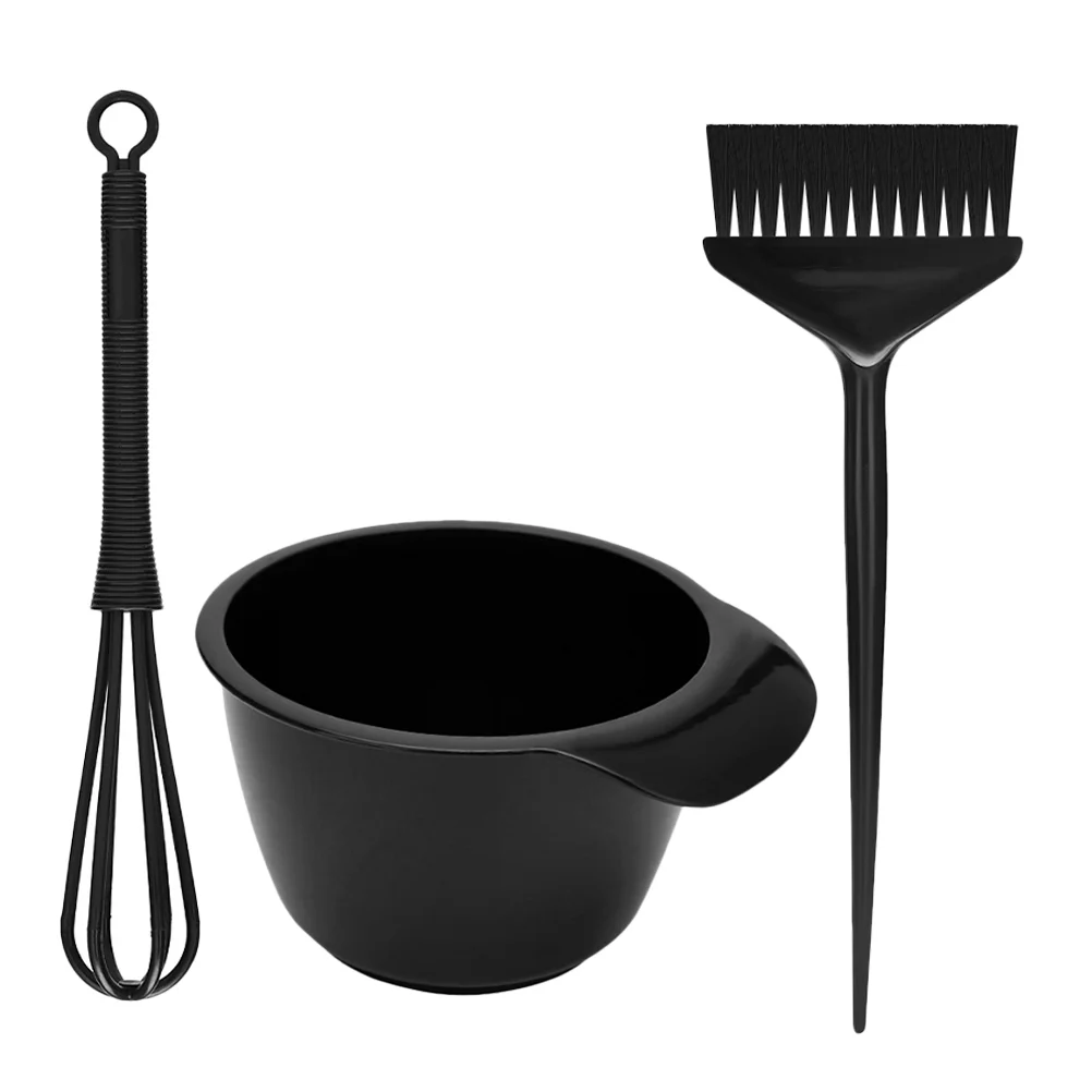 

Hair Color Kit Salon Dyeing Brush Bowl and Three Piece Suit Black Stirring Stick