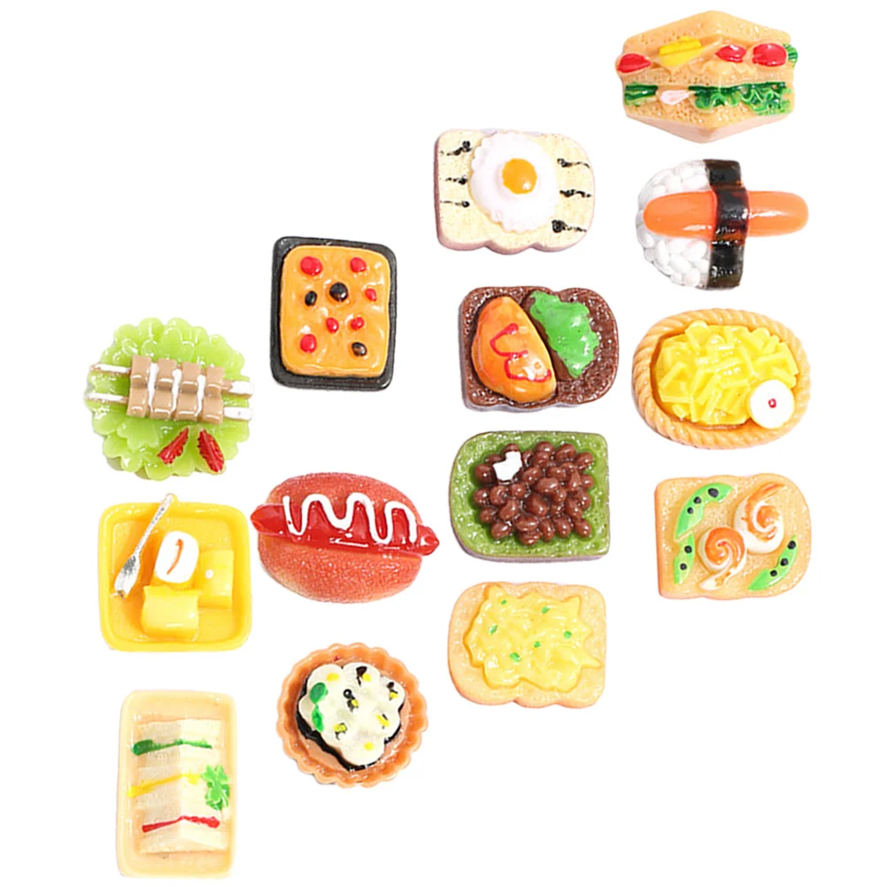 15 個のリアルな樹脂食品ミニフェイクフードハウスキッチンディスプレイミニチュア装飾小道具ごっこ遊び教育ツール