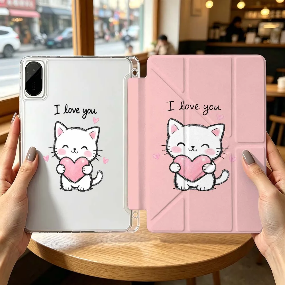 Love Cartoon Kitten For Xiaomi Redmi Poco Pad 8 7 6 5 Pro SE 5G 11.2 12.1 11 inch 3Y Tablet Case Cool